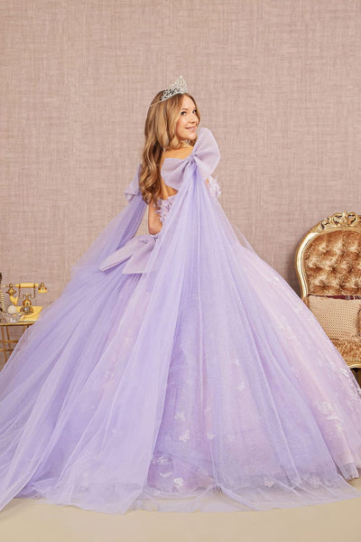 Butterfly Ribbon Sleeve Ball Gown by Elizabeth K GL3175 - Quinceanera Dresses