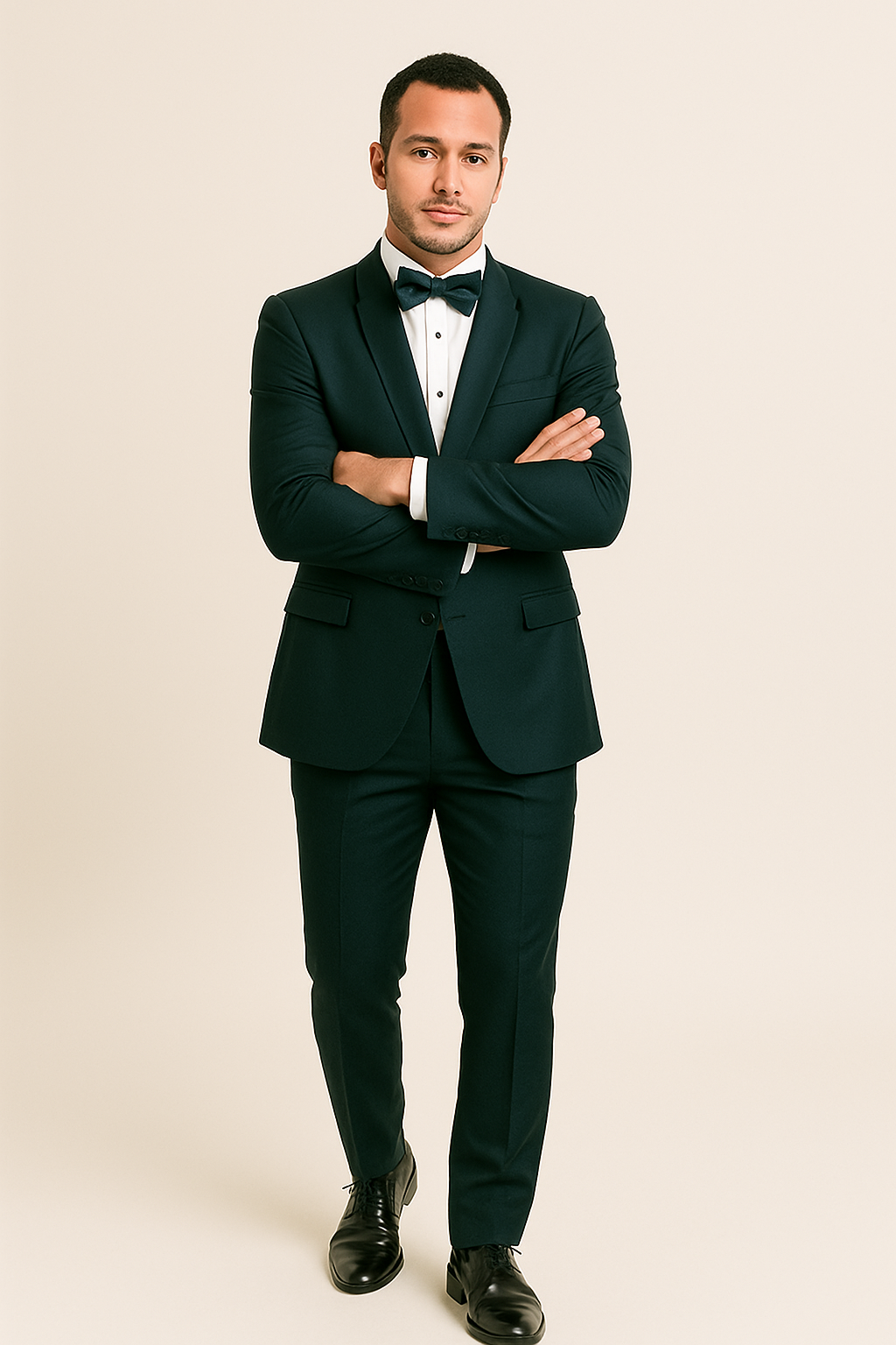 Mens Vested Shawl Lapel Tuxedo With Satin Trim in Hunter Green