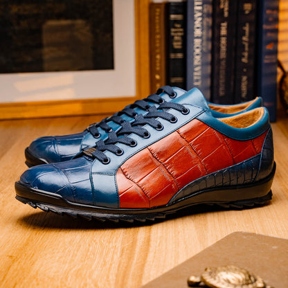 Marco Di Milano Cairo Blue Jeans & Honey Leather Oxfords