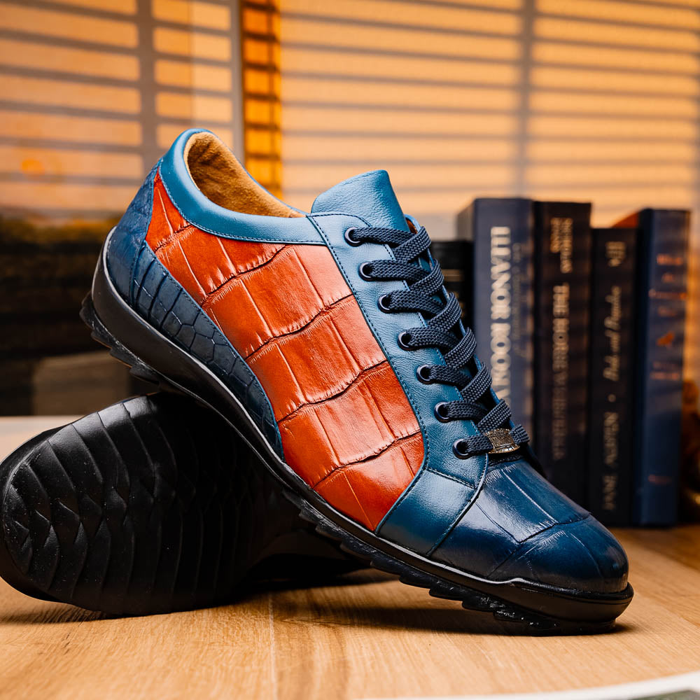 Marco Di Milano Cairo Blue Jeans & Honey Leather Oxfords