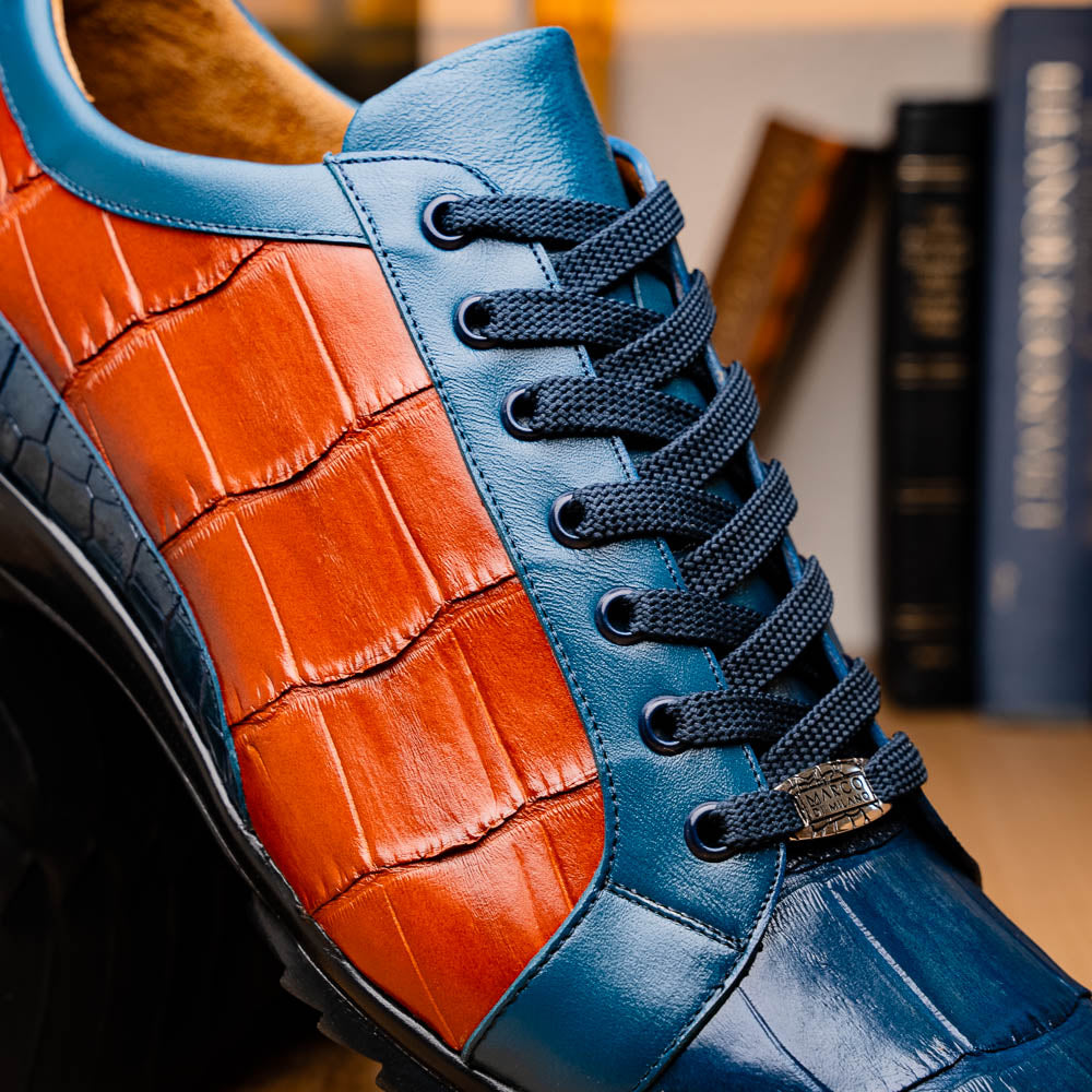 Marco Di Milano Cairo Blue Jeans & Honey Leather Oxfords