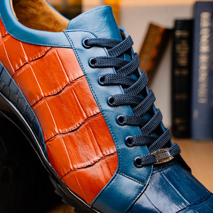 Marco Di Milano Cairo Blue Jeans & Honey Leather Oxfords