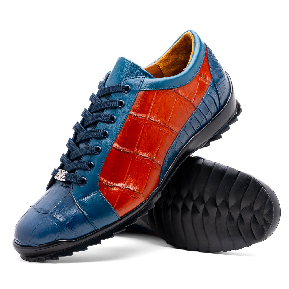 Marco Di Milano Cairo Blue Jeans & Honey Leather Oxfords
