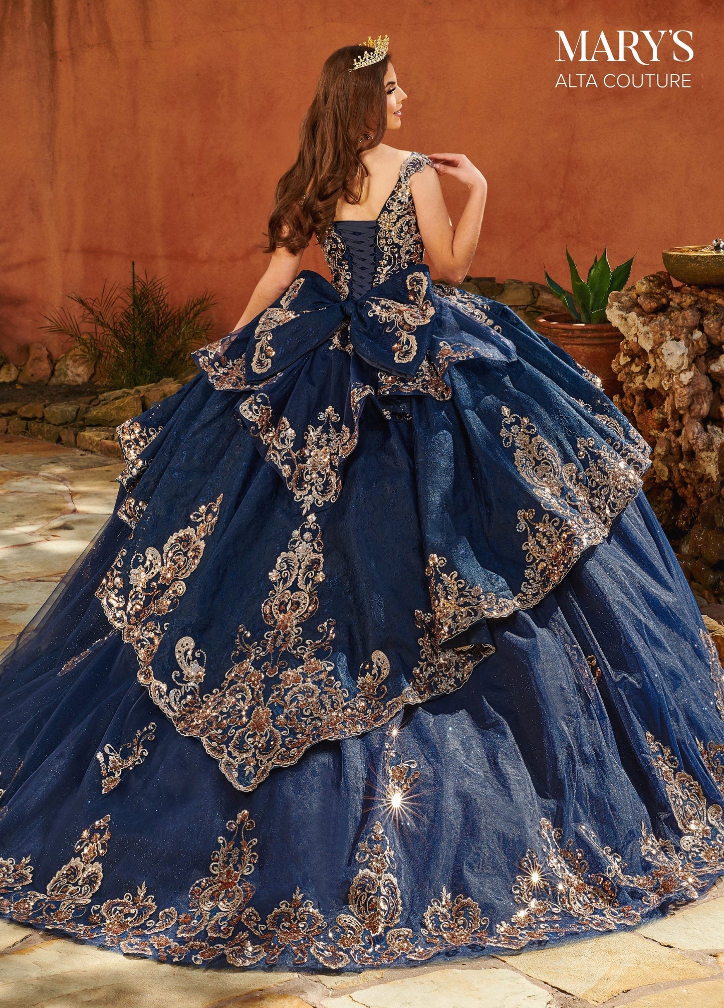 Alta Couture MQ3093 Cap Sleeves Quinceanera Dress