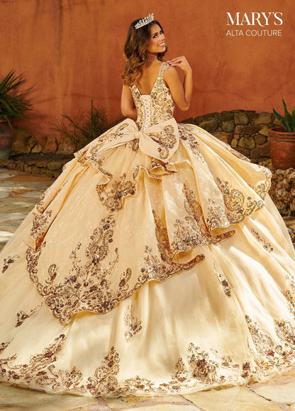 Alta Couture MQ3093 Cap Sleeves Quinceanera Dress