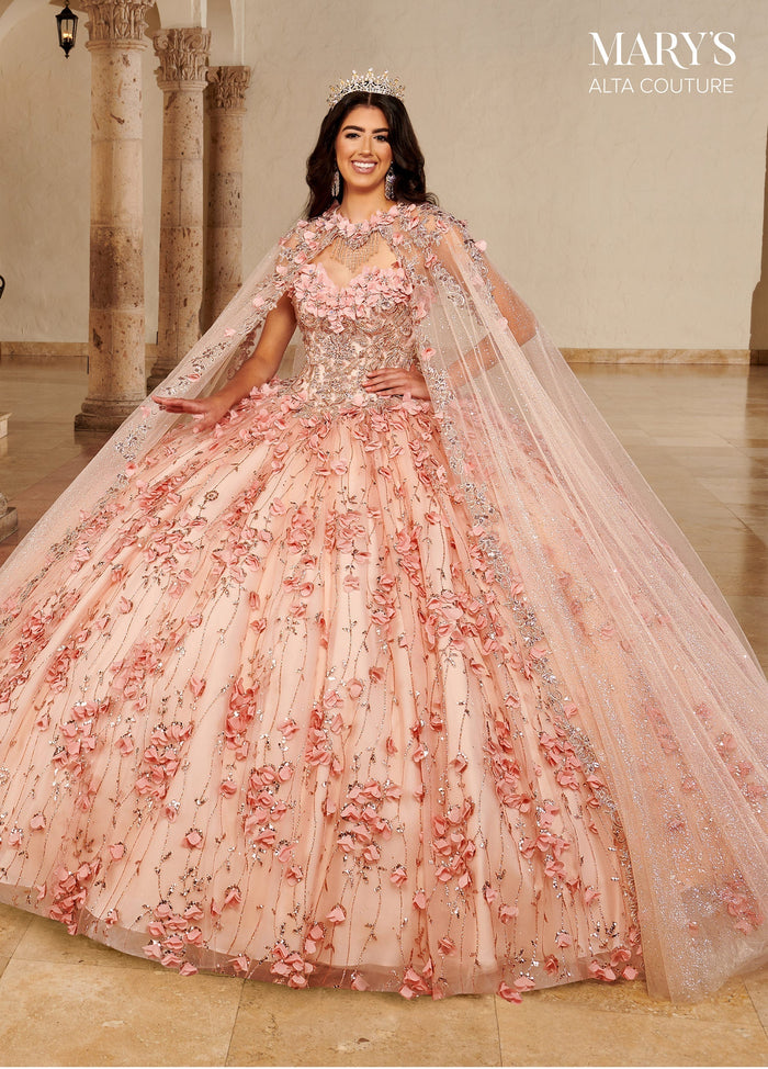 Alta Couture MQ3075 Cape Quinceanera Dress