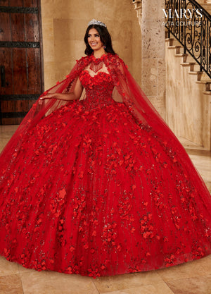 Alta Couture MQ3075 Cape Quinceanera Dress