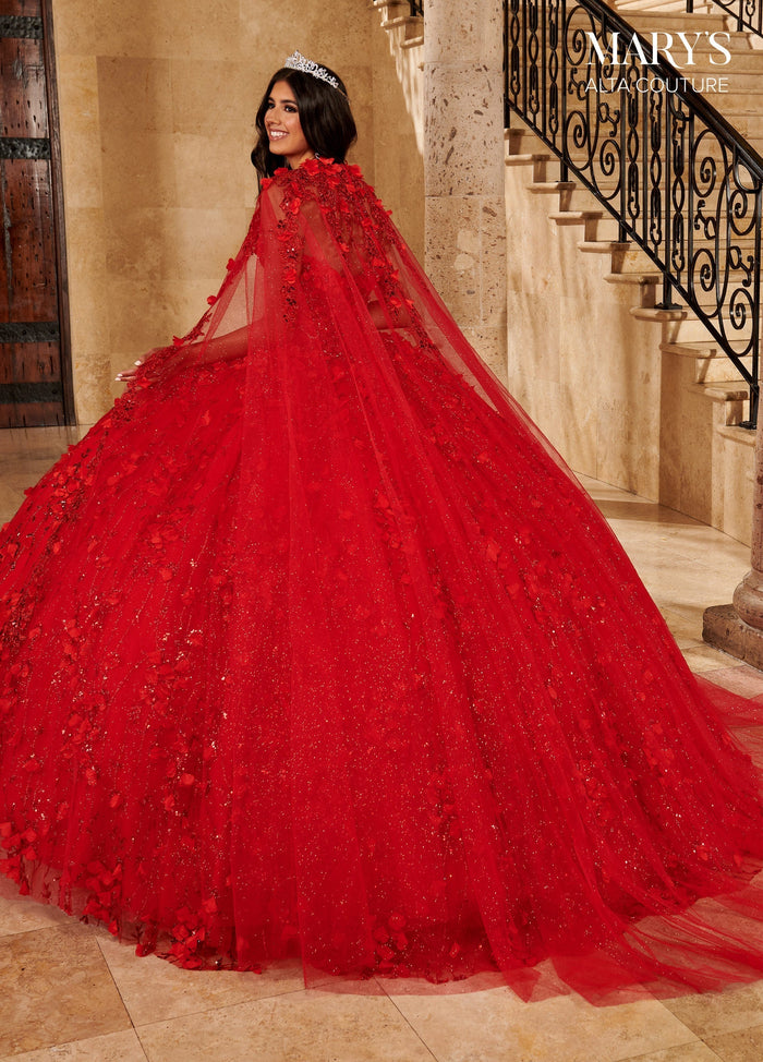 Alta Couture MQ3075 Cape Quinceanera Dress