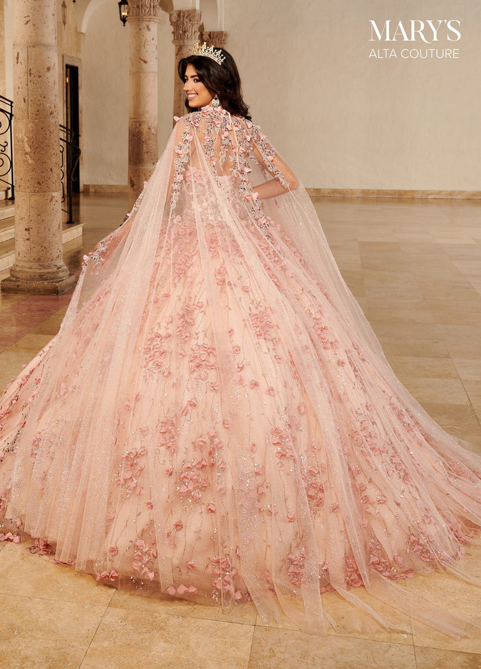 Alta Couture MQ3075 Cape Quinceanera Dress