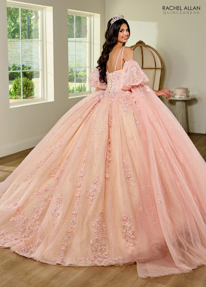 Rachel Allan RQ1133 Cape Sleeve Quinceanera Dress