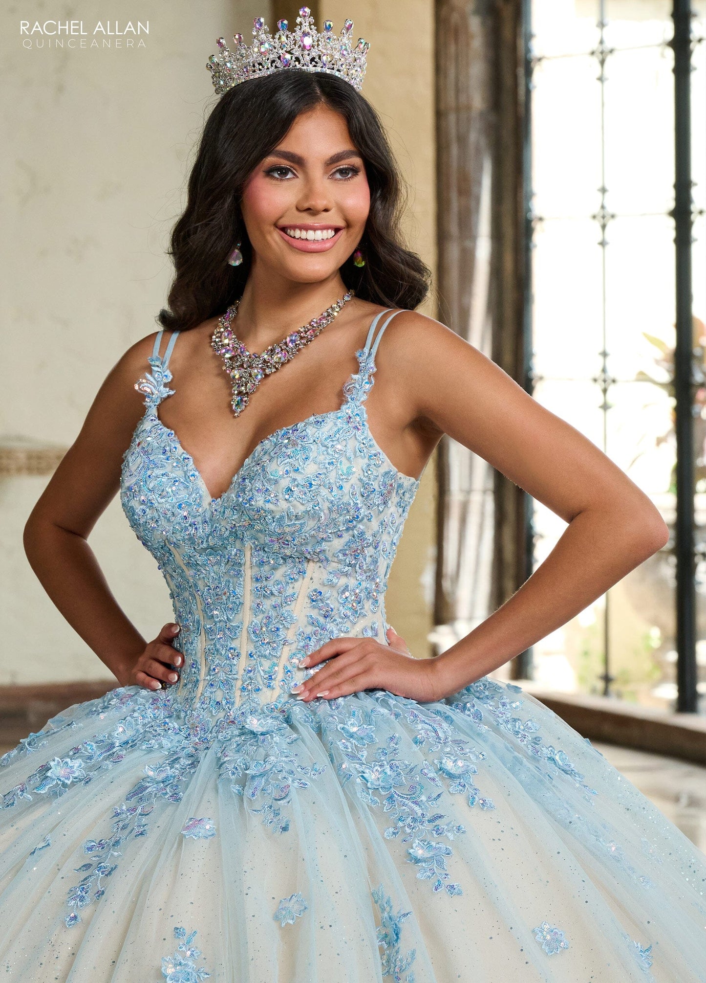 Rachel Allan RQ1133 Cape Sleeve Quinceanera Dress