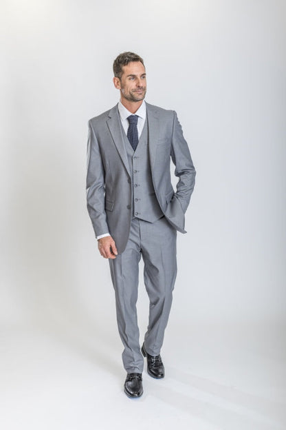 Caravelli Suit - Designer Caravelli Jacket and Pants in Color Solid Light Grey