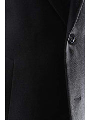 Men's  Caravelli Two Button 3/4 Length Black Long men's Car Coat Dress Topcoat - Winter coat - Men's Tuxedo USA