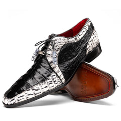 marco-di-milano-caribe-newspaper-black-caiman-crocodile-derby-shoes
