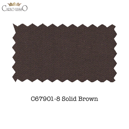 Carlo Lusso Brown Two-button Poly Blend Suit