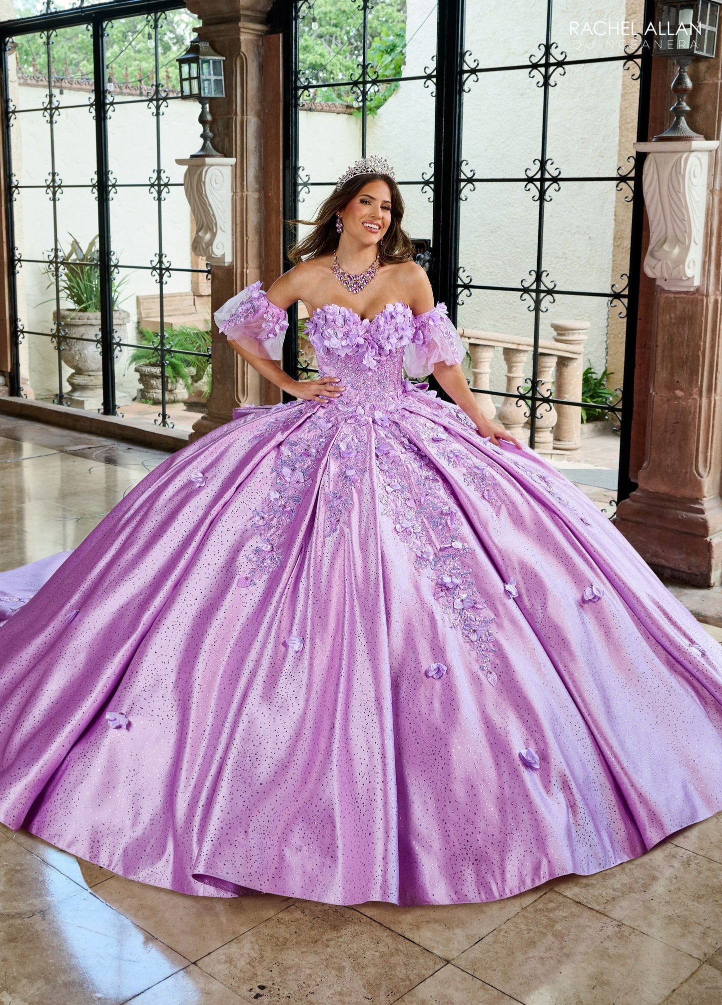 Rachel Allan RQ1157 3D Floral Sweetheart Quinceanera Dress