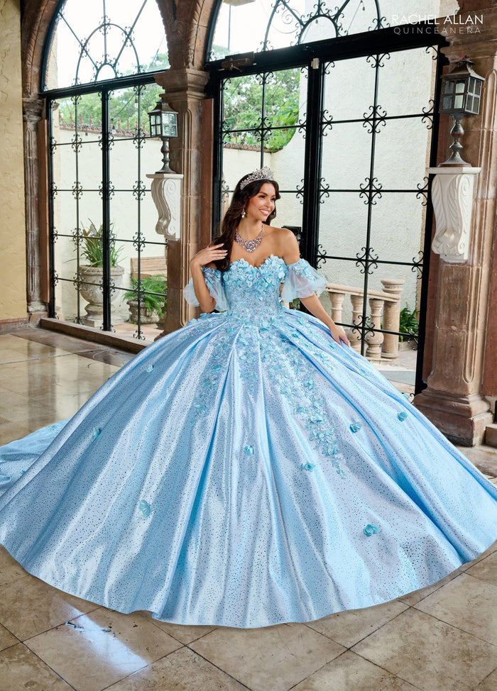 Rachel Allan RQ1157 3D Floral Sweetheart Quinceanera Dress