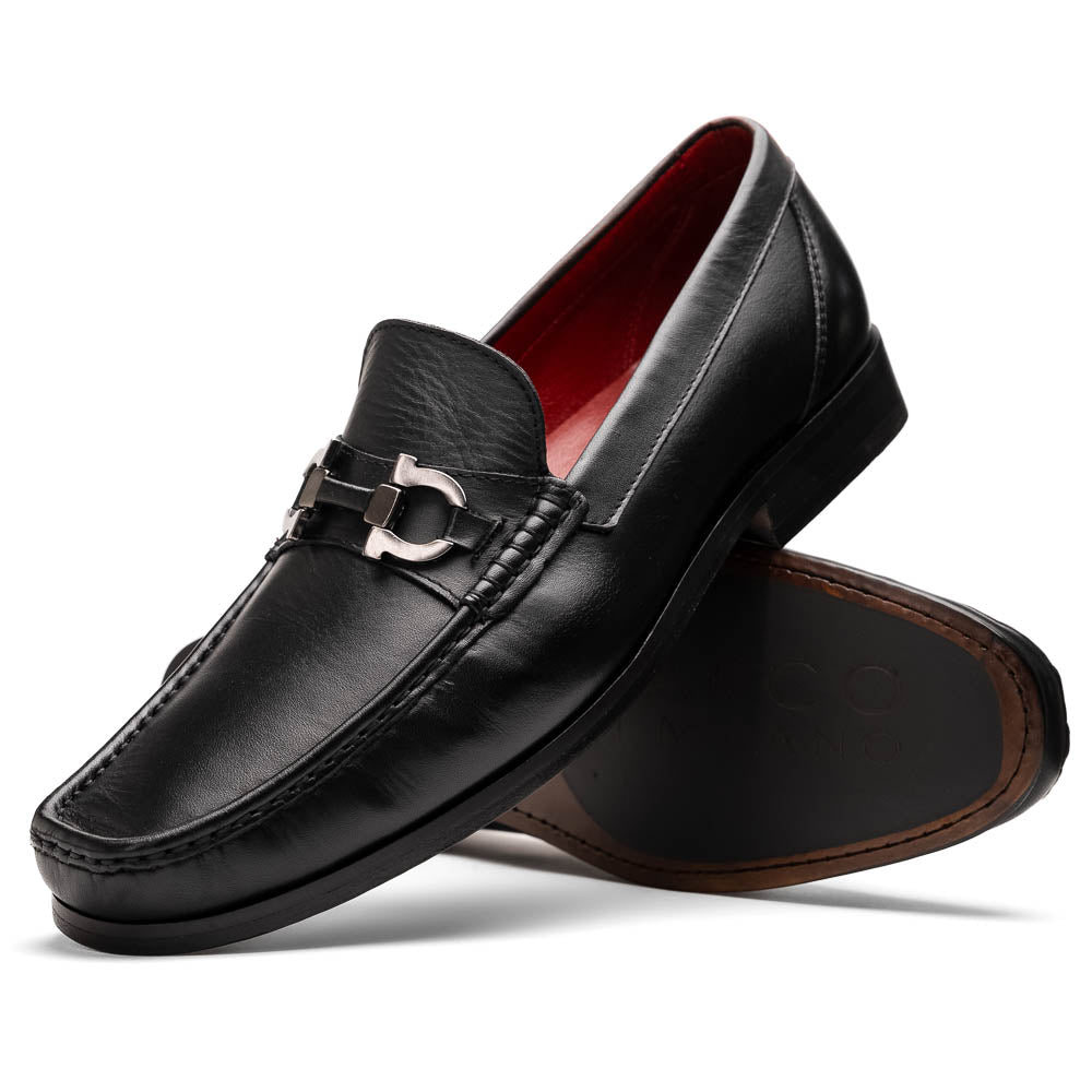 Marco Di Milano Cassarano Black Men's Calfskin Leather Loafers