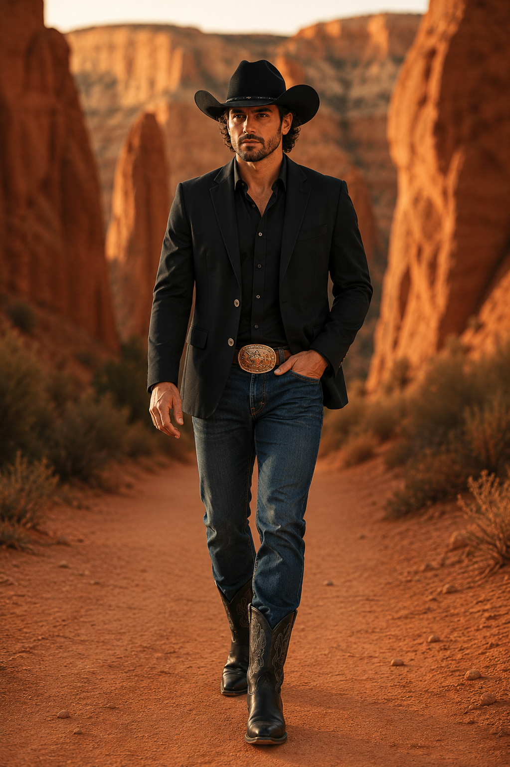 Casual Cowboy Blazer for Men Western Style with Rustic Charm