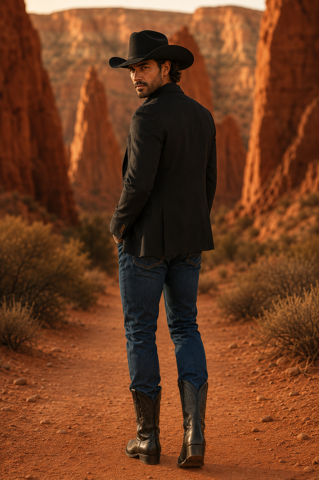 Casual Cowboy Blazer for Men Western Style with Rustic Charm