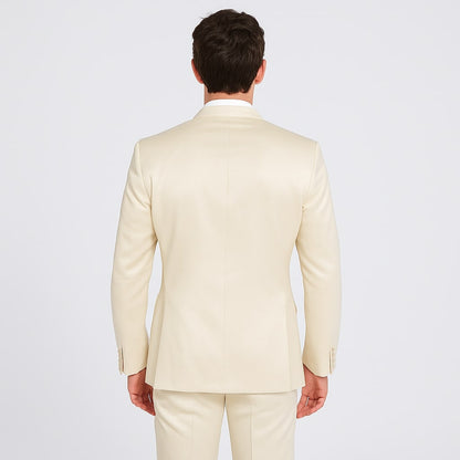 Champagne Satin Tuxedo Set  4-Piece Look for Weddings & Proms