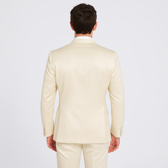 Champagne Satin Tuxedo Set  4-Piece Look for Weddings & Proms