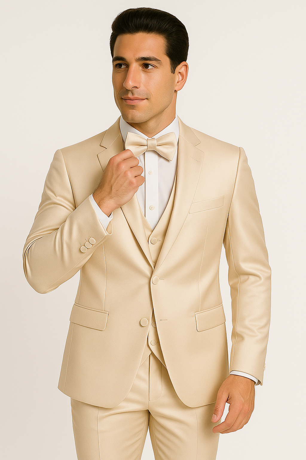 Champagne tuxedo set wedding prom