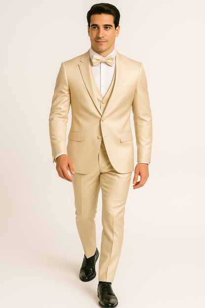 Champagne tuxedo set wedding prom