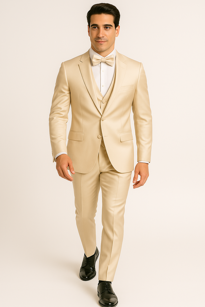 Champagne tuxedo set wedding prom