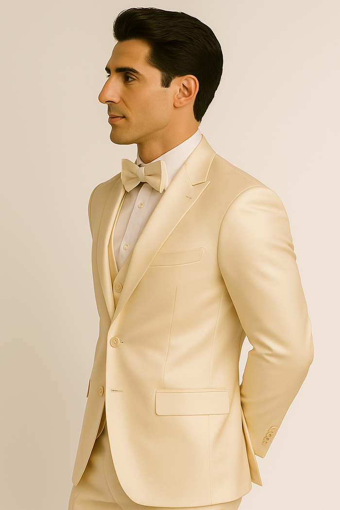 Champagne tuxedo set wedding prom