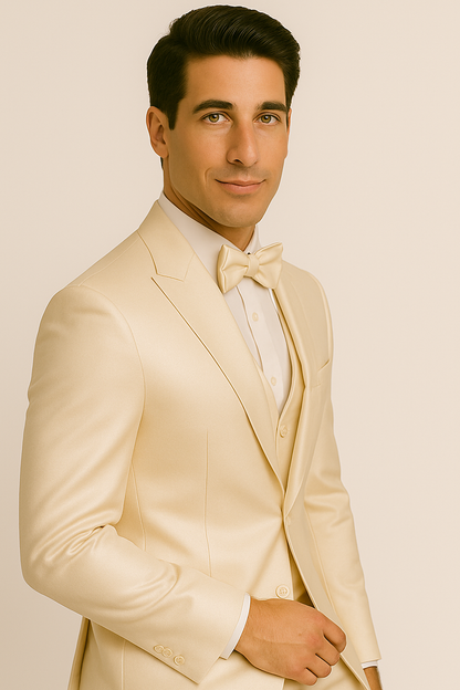 Champagne tuxedo set wedding prom