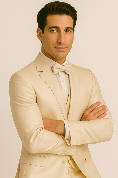 Champagne tuxedo set wedding prom