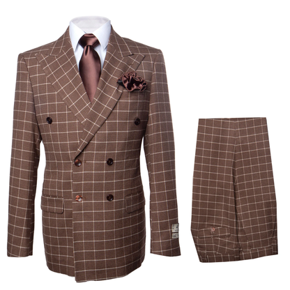 Classic Fit in Brown Plaid Color by Rossiman