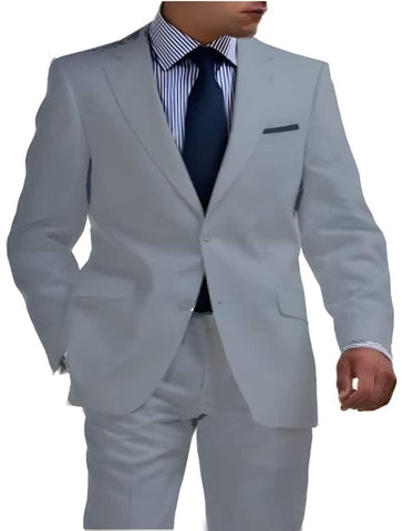 Linen Suit - Mens Summer Suits Light Gray Color - Beach Wedding