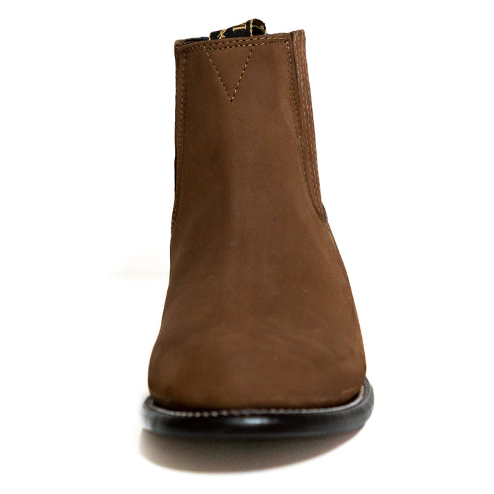 Los Altos Men's Toe Charro Short Boots Oval Nobuck Taupe - Nobuck Taupe