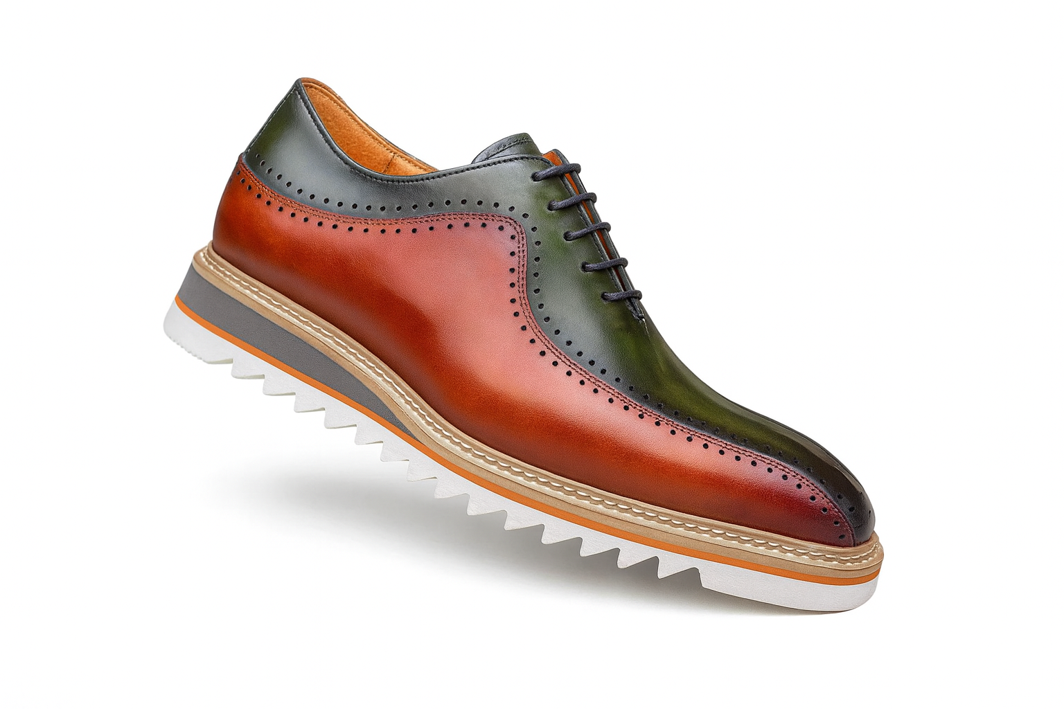 Stylish Two-Tone Brogue Oxford