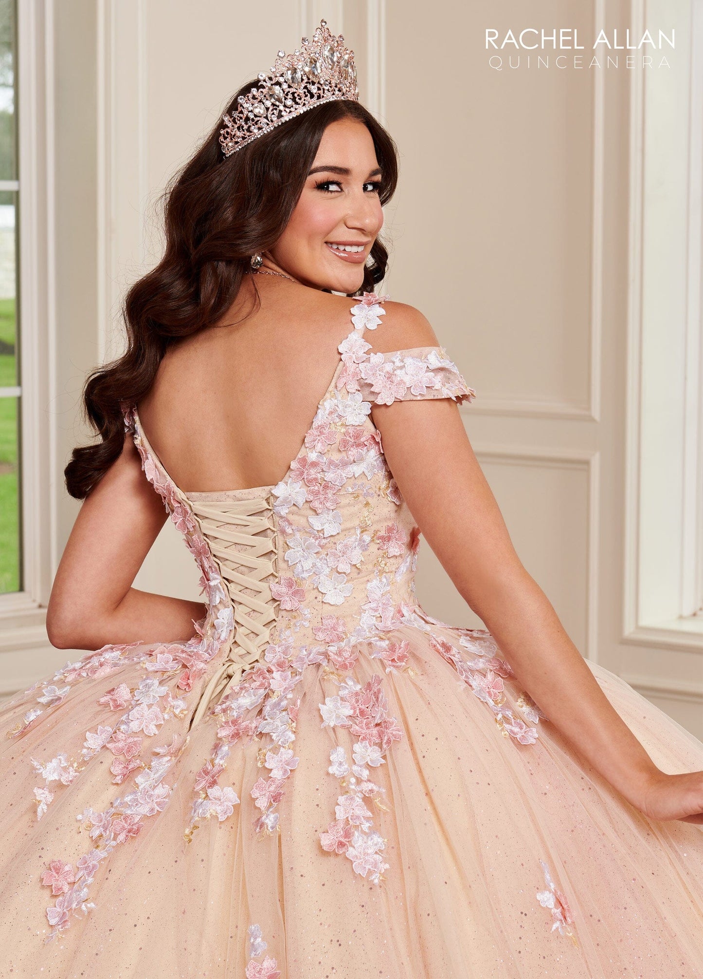 Rachel Allan RQ1125 Cold Shoulder Quinceanera Dress