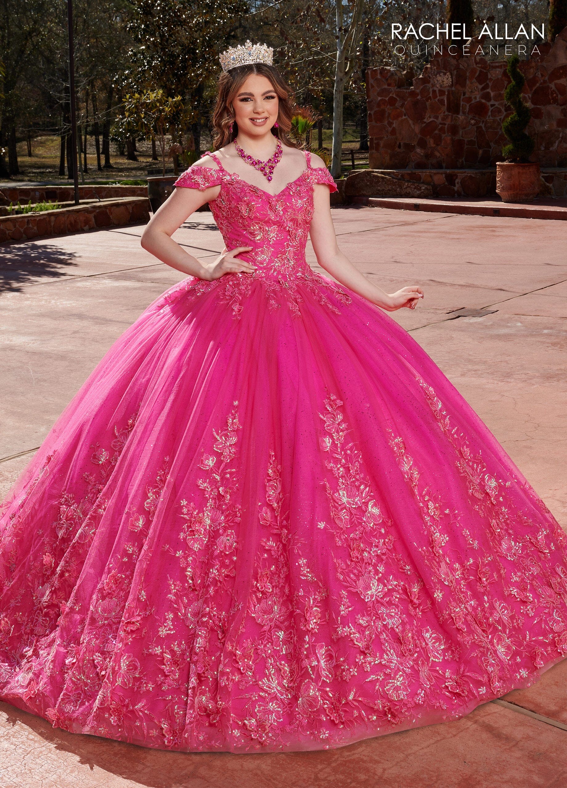 0 Rachel Allan RQ1126 Cold Shoulder Quinceanera Dress