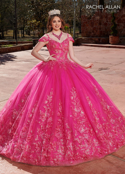 Rachel Allan RQ1126 Cold Shoulder Quinceanera Dress