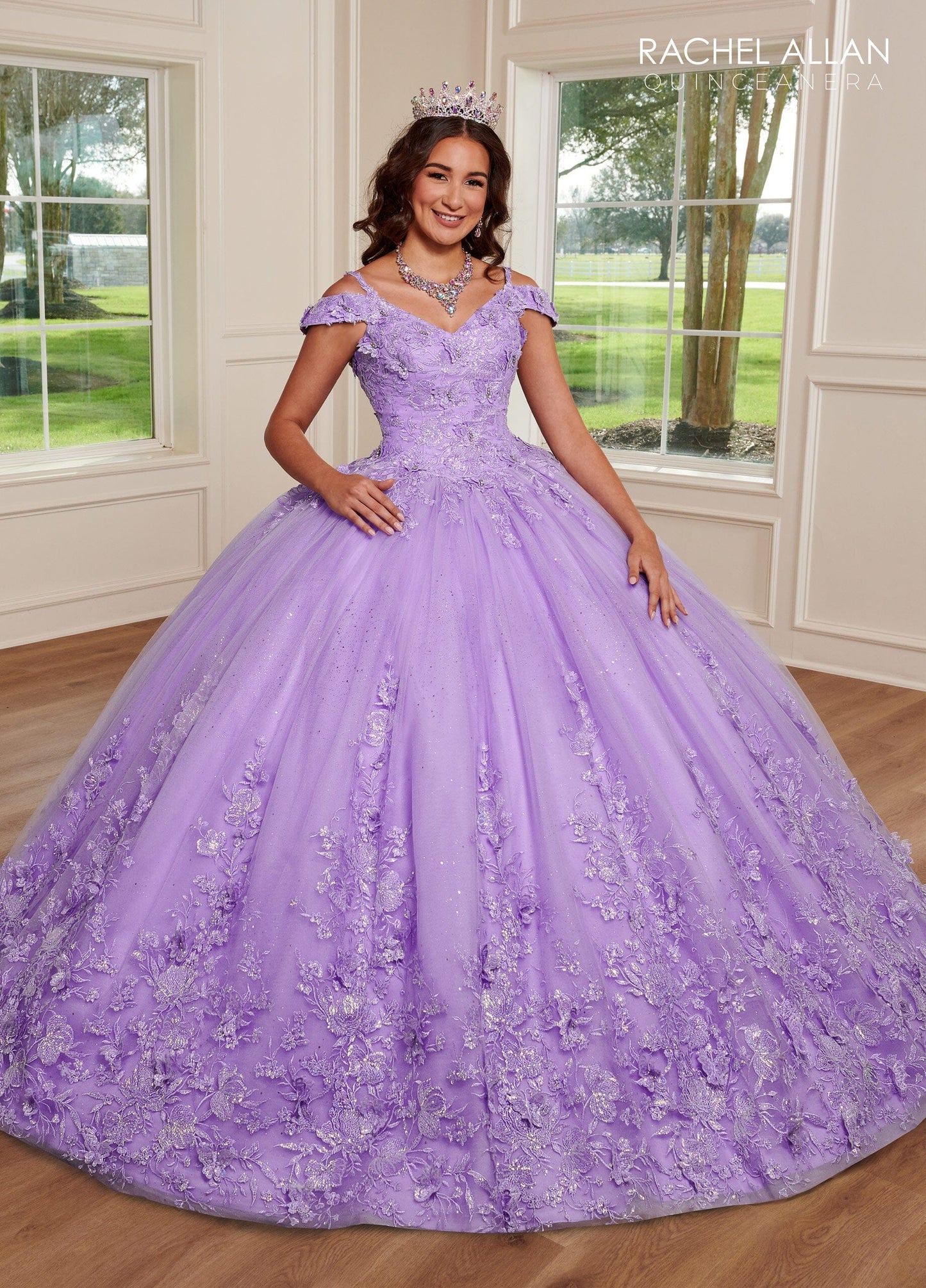 Rachel Allan RQ1126 Cold Shoulder Quinceanera Dress