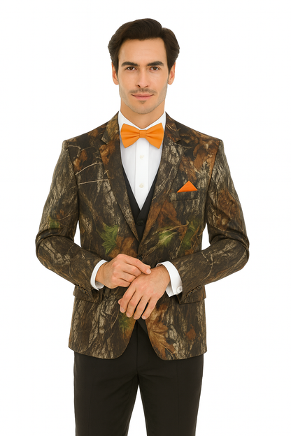 Western Tuxedo - Traje Para Hombre Novio - Cowboy Western Suit - Green and Brown Mix Pattern