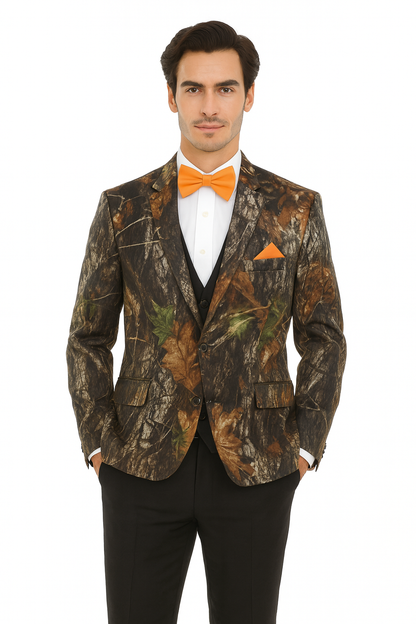 Western Tuxedo - Traje Para Hombre Novio - Cowboy Western Suit - Green and Brown Mix Pattern