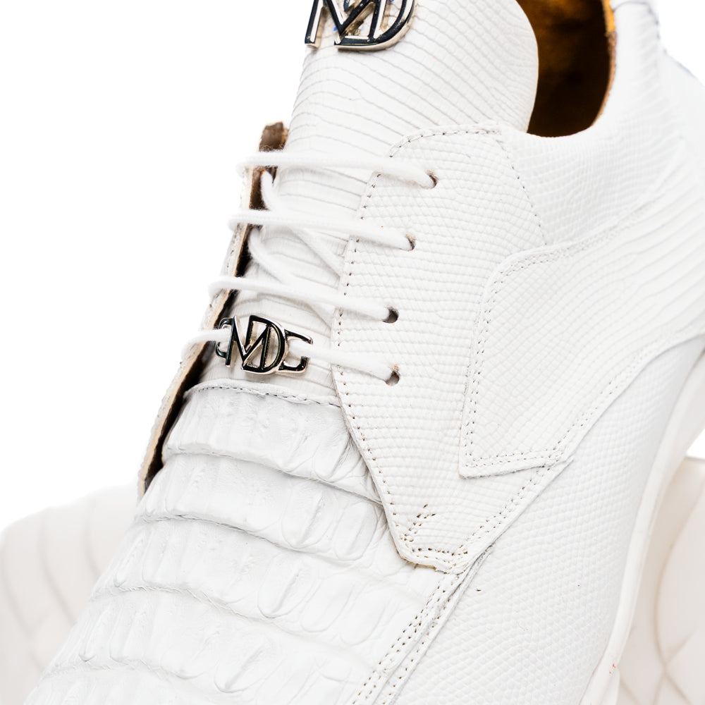 Marco_Di_Milano Crater White Leather Luxury Shoe