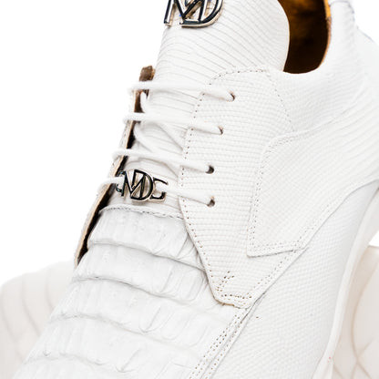 Marco_Di_Milano Crater White Leather Luxury Shoe