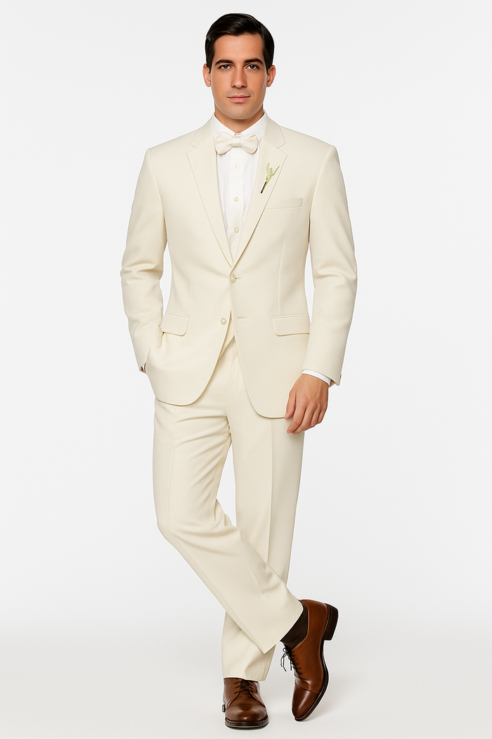Off White~Ivory~Cream Men'S 2 Button Style Tuxedo Dress Suits