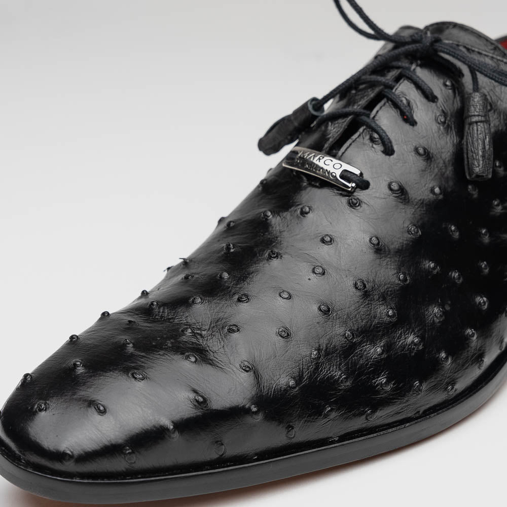 Marco Di Milano Criss Black Ostrich Quill Dress Shoe Oxfords