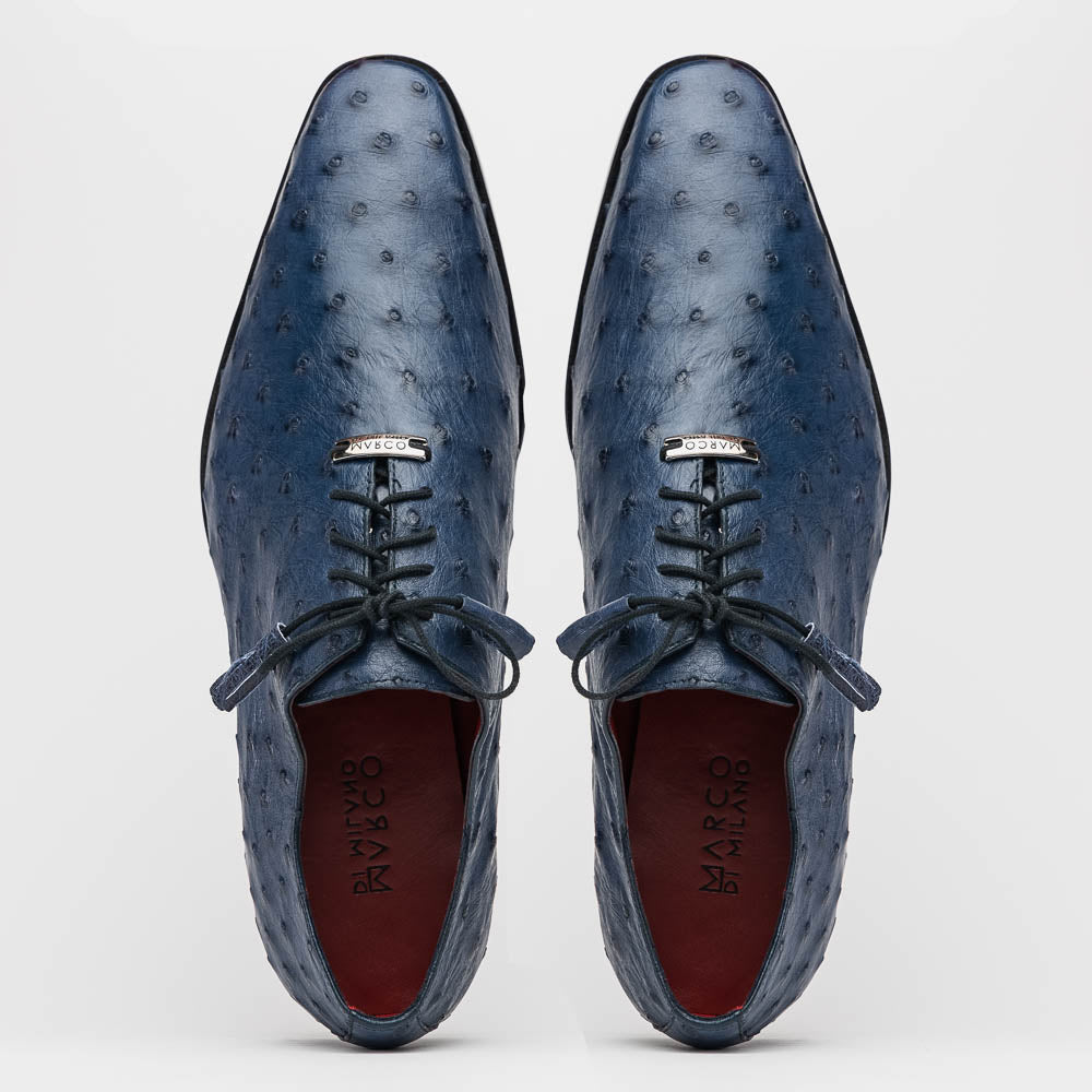 Marco Di Milano Criss Navy Ostrich Quill Dress Shoe Oxfords