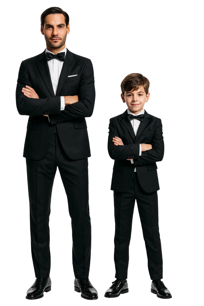 Dad And Son Black Matching wedding outfit Suits Perfect for toddler Suit wedding attire outfit