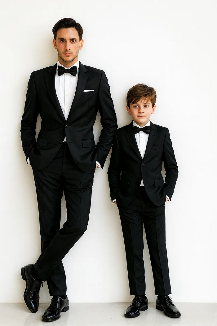 Dad And Son Black Matching wedding outfit Suits Perfect for toddler Suit wedding attire outfit