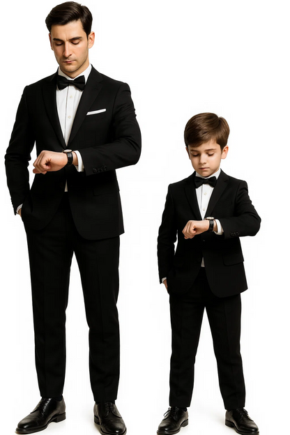 Dad And Son Black Matching wedding outfit Suits Perfect for toddler Suit wedding attire outfit